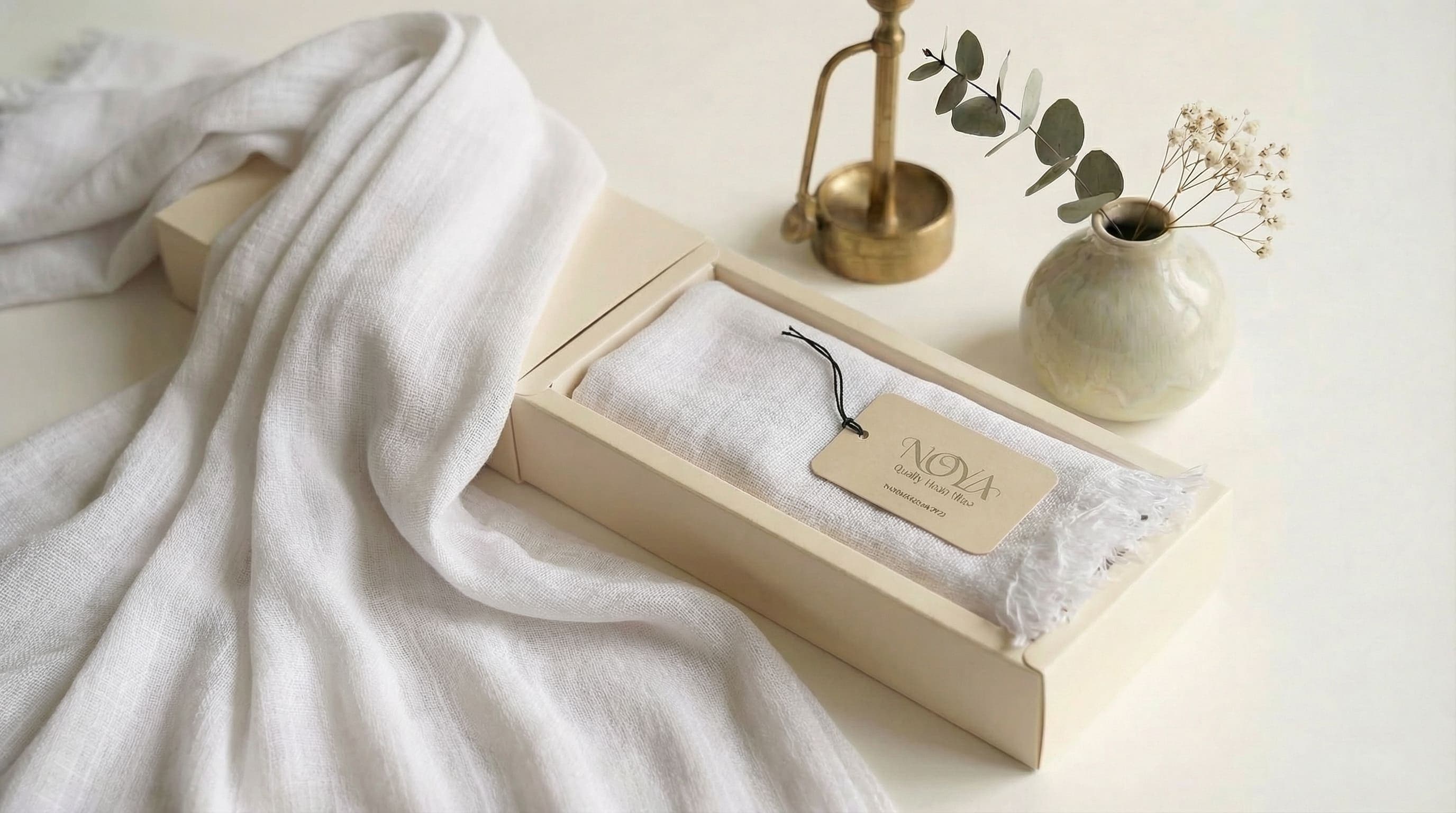 Pure Cotton Hijab - Off-White